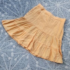 Gap apricot linen ruffle tiered gypsy skirt